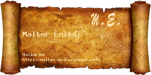 Malter Enikő névjegykártya